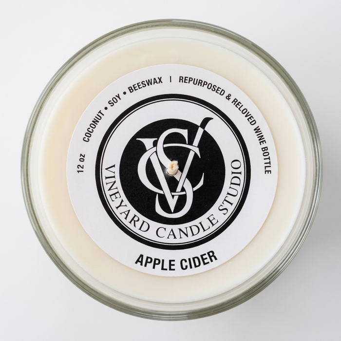 The Core Apple Cider candle top-down detail